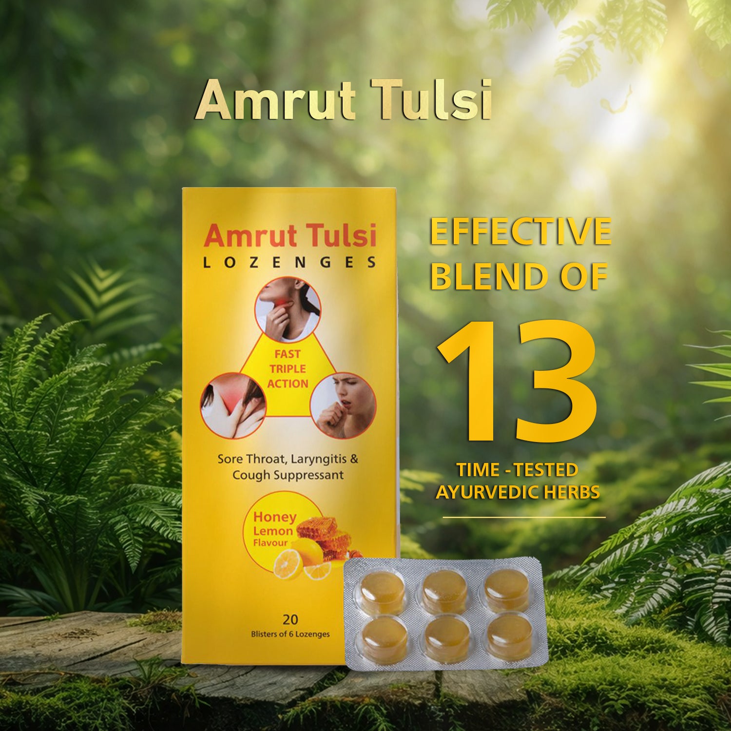 Amrut Tulsi Lozenges (Honey Lemon Flavour)