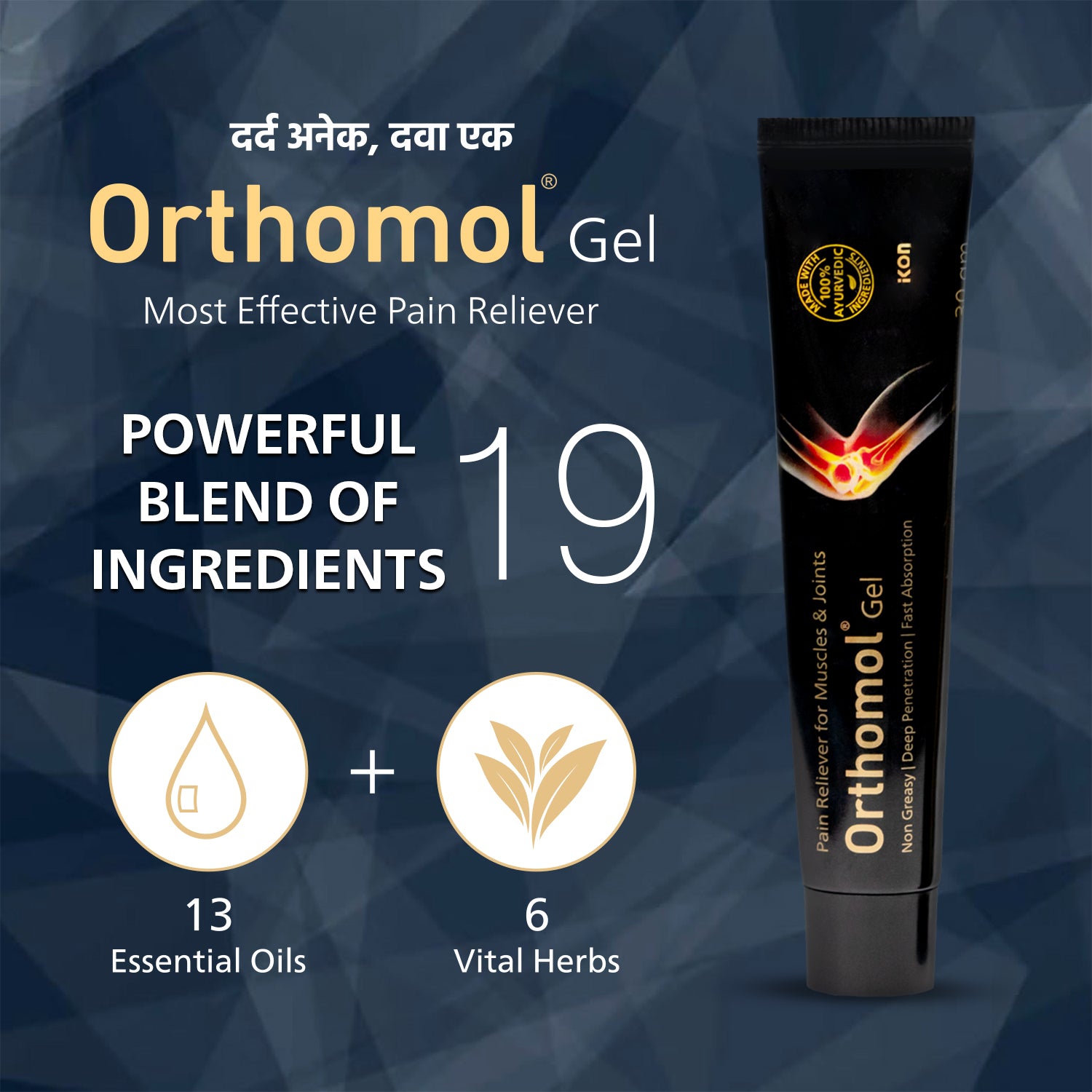 Orthomol Ayurvedic Pain Relief Gel (30 gm)