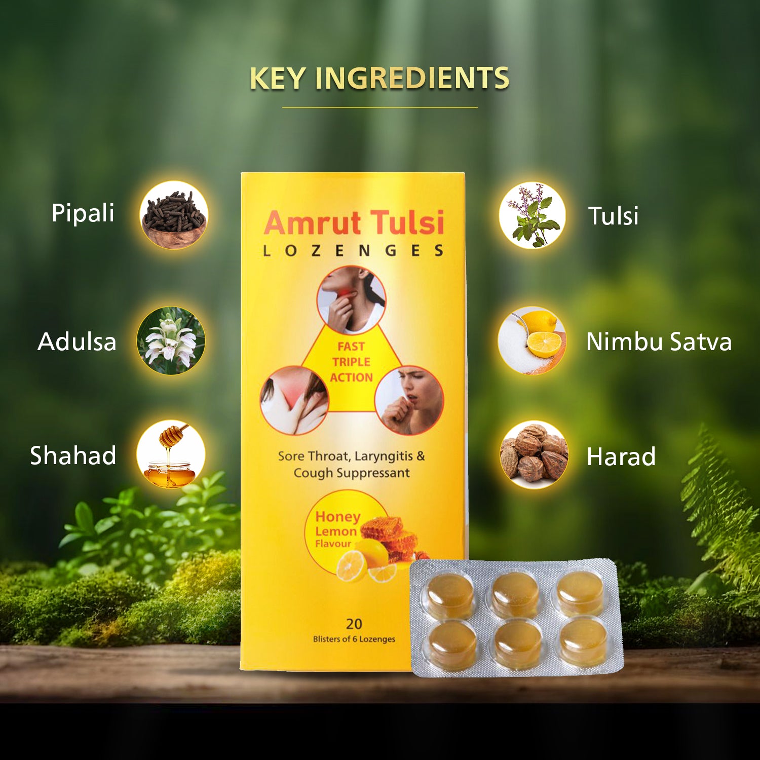 Amrut Tulsi Lozenges (Honey Lemon Flavour)