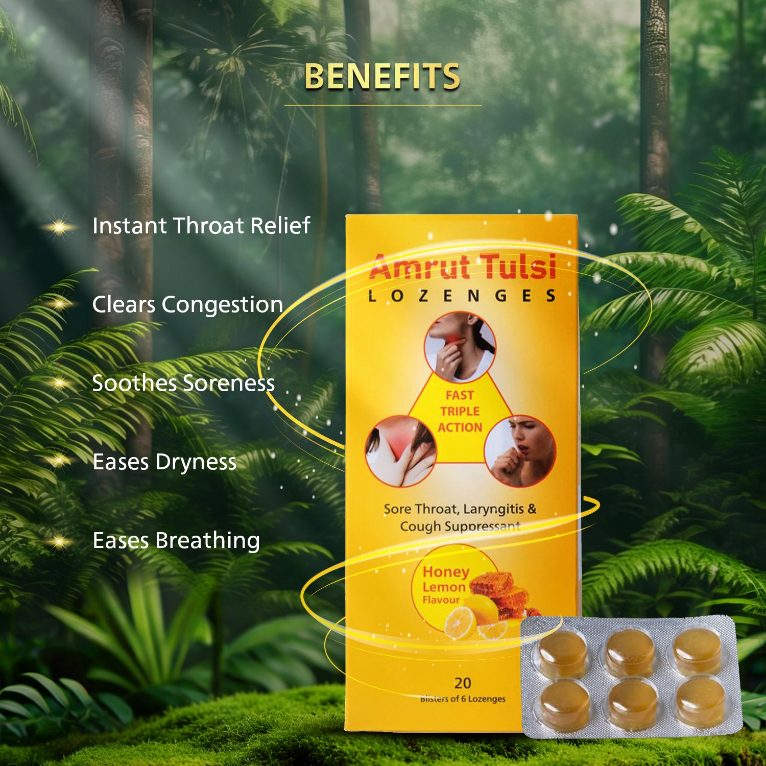 Amrut Tulsi Lozenges (Honey Lemon Flavour)