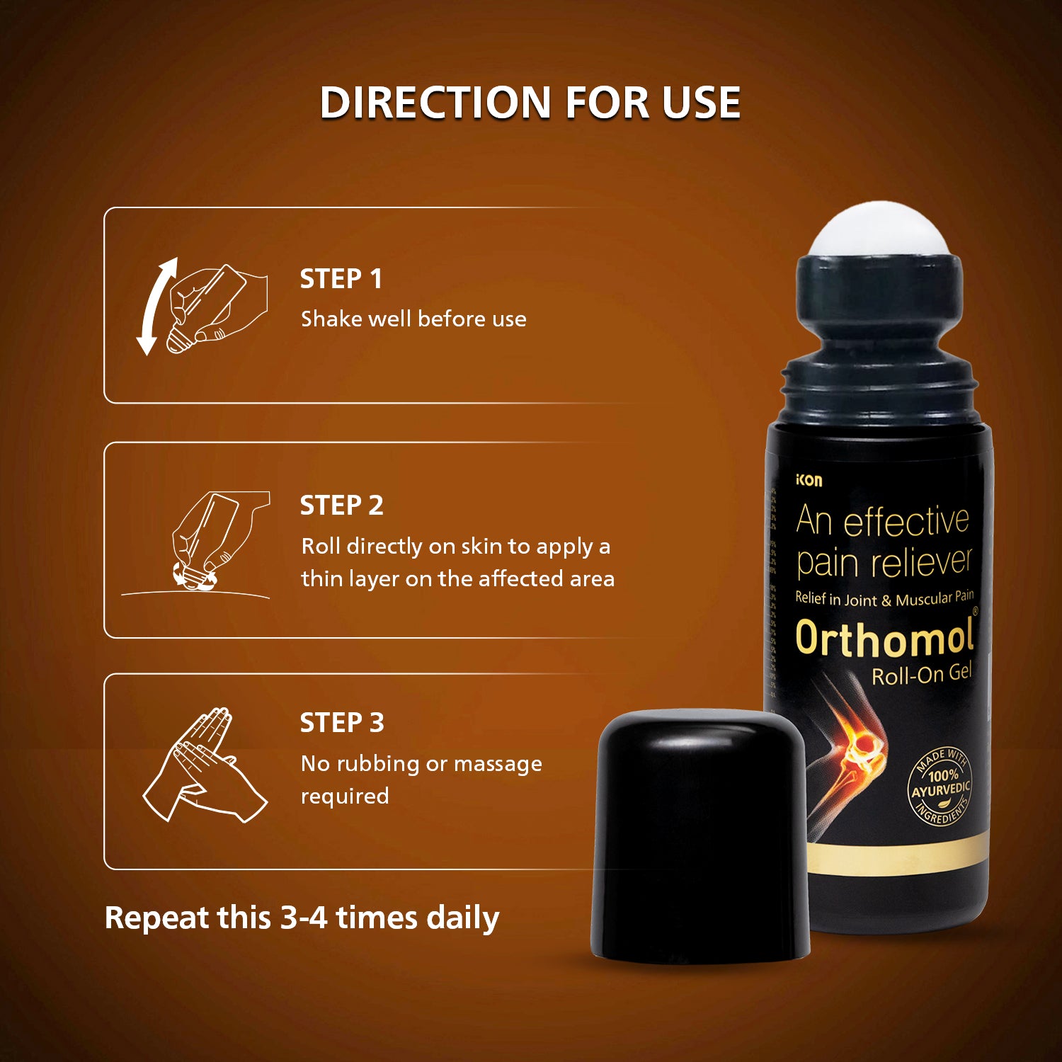 Orthomol Ayurvedic Pain Relief Roll On Gel (75 gm)