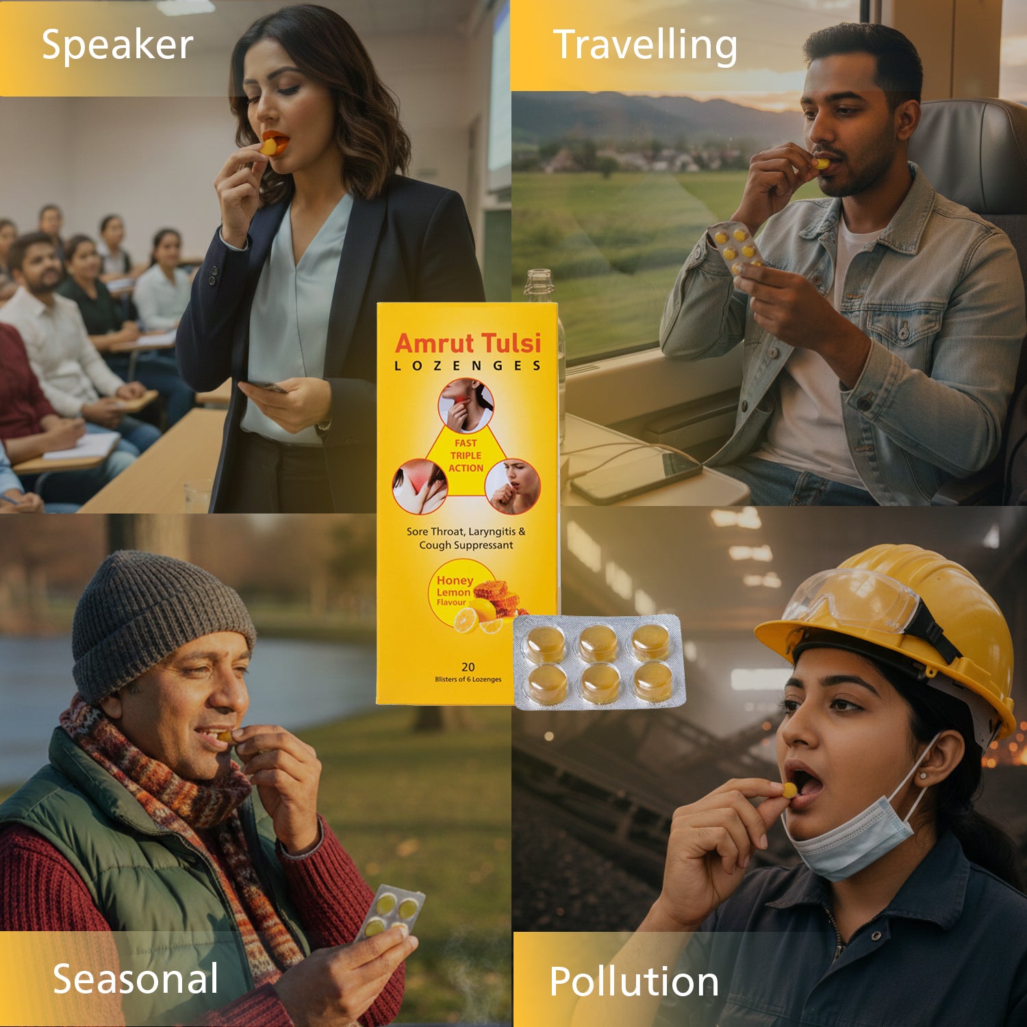 Amrut Tulsi Lozenges (Honey Lemon Flavour)