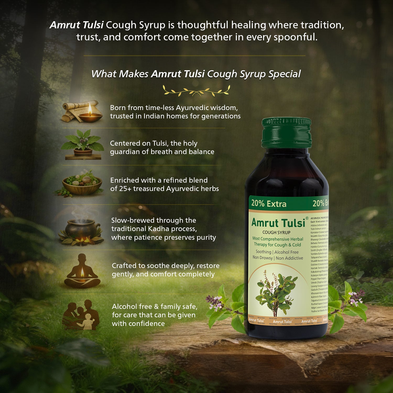 Amrut Tulsi Cough Syrup (120 ml)