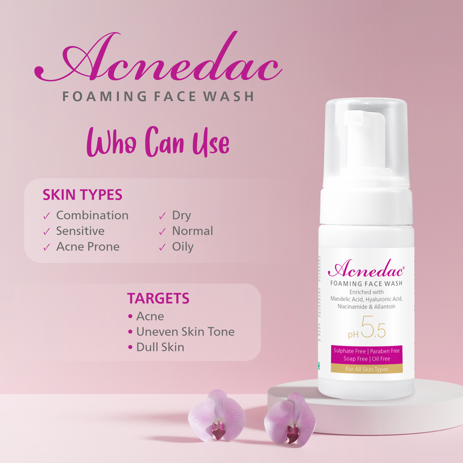 Acnedac Anti Acne & Anti Pimple Foaming Face Wash (100 ml)