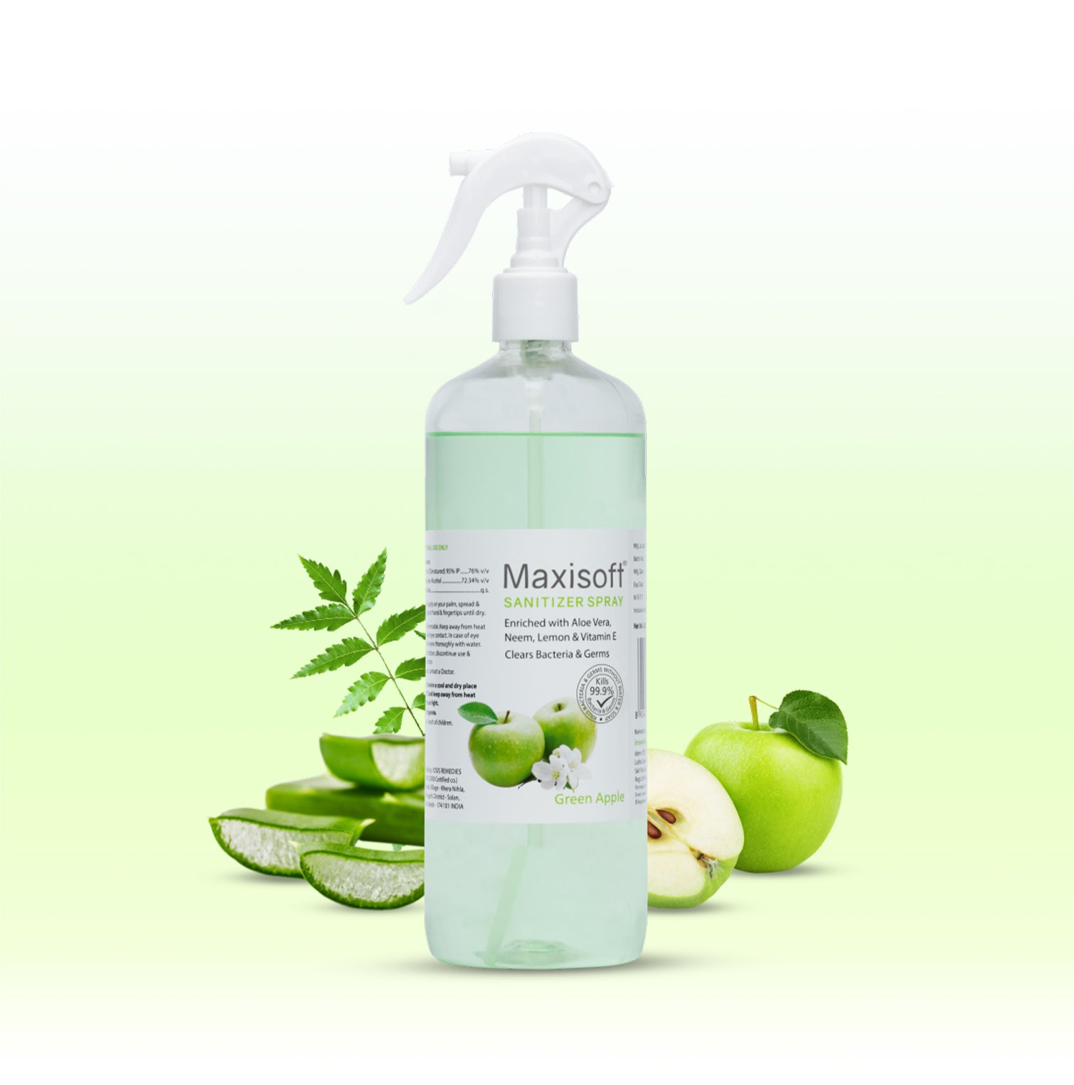 Maxisoft Hand Sanitizer Spray (Green Apple) 500 ml