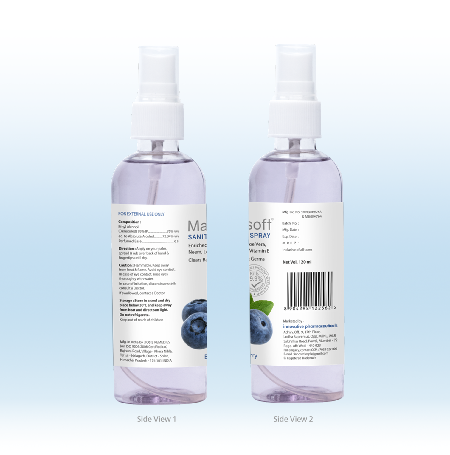 Maxisoft Hand Sanitizer Spray (Blueberry) 120 ml