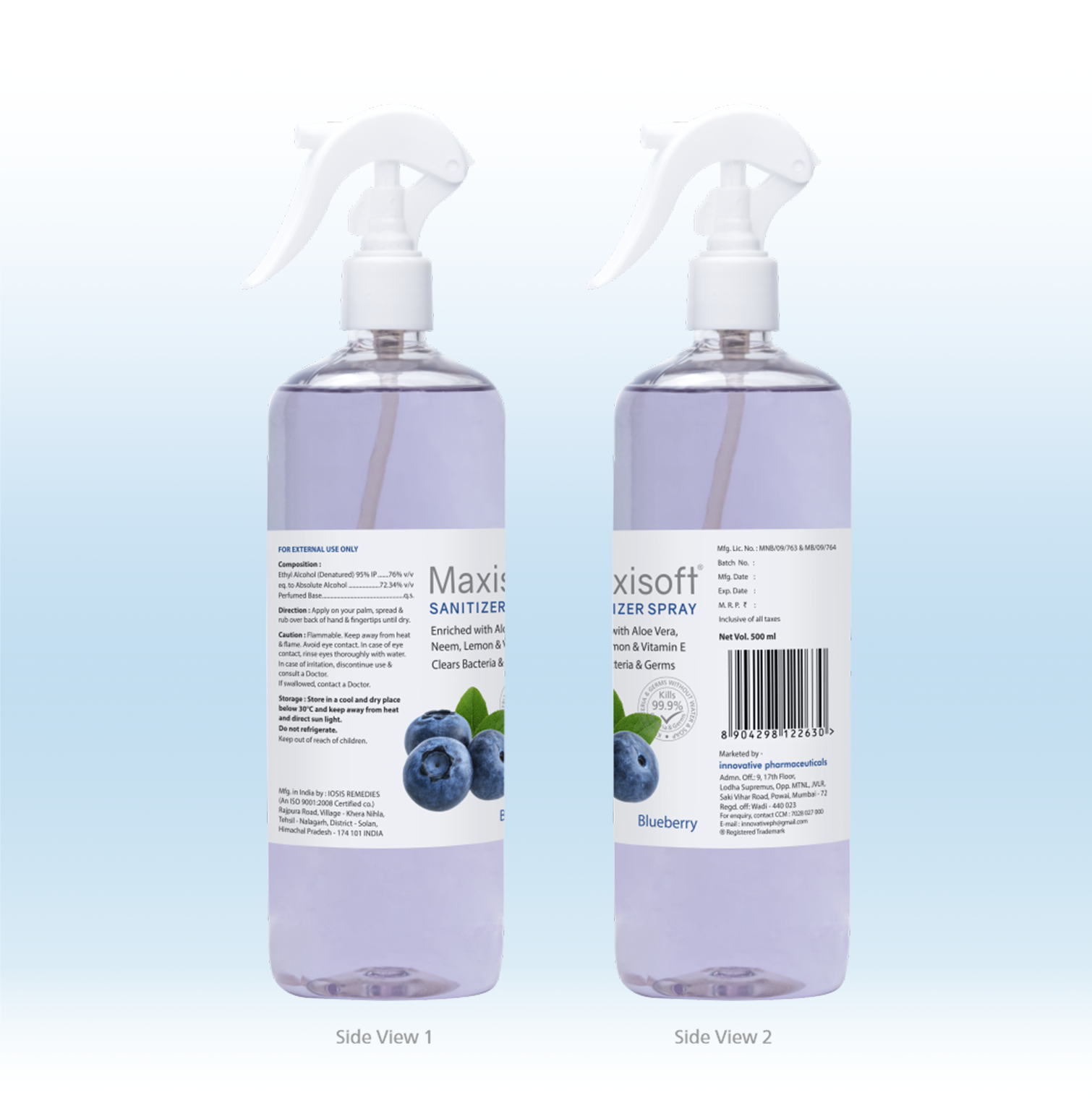 Maxisoft Hand Sanitizer Spray (Blueberry) 500 ml