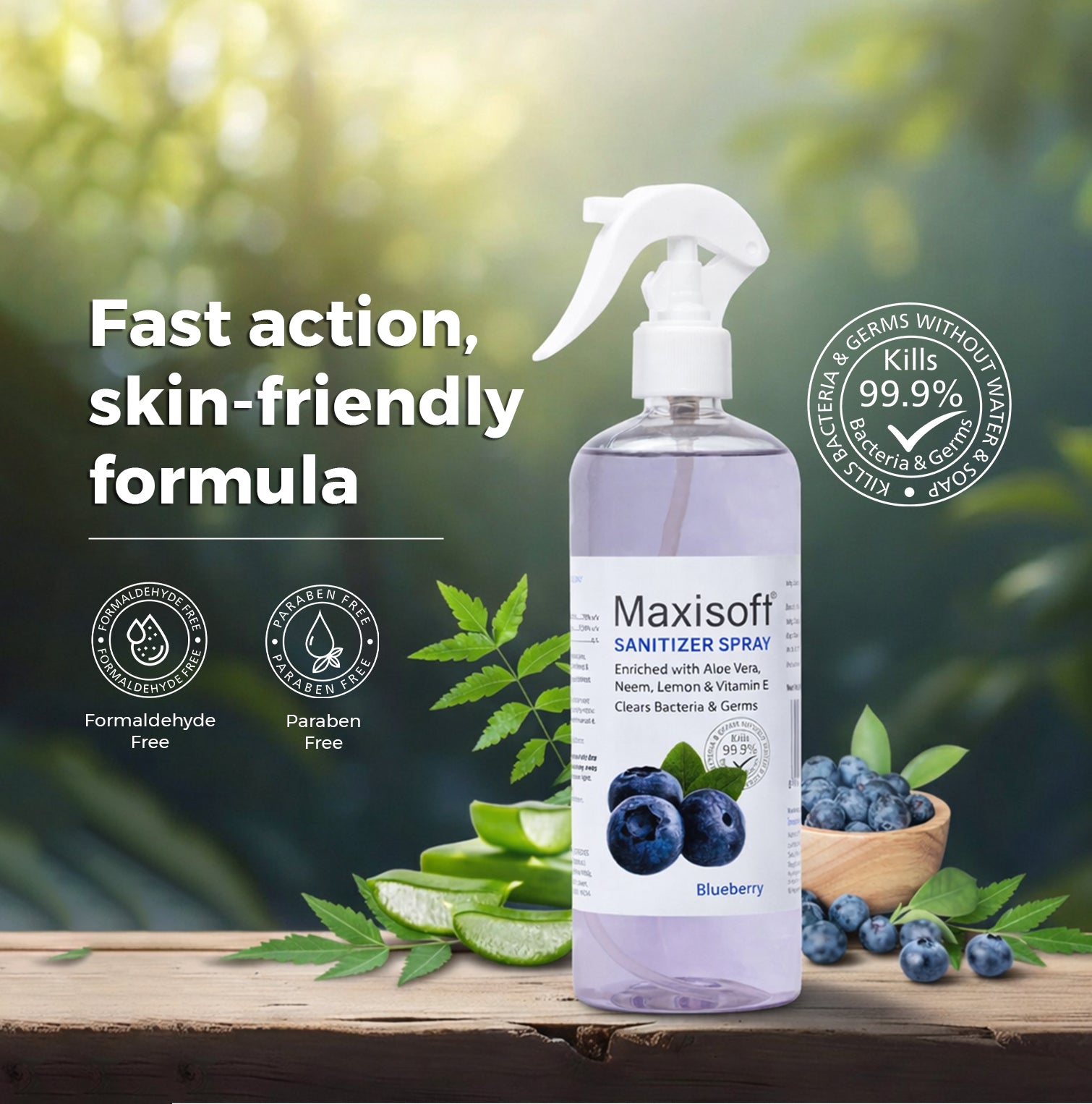 Maxisoft Hand Sanitizer Spray (Blueberry) 500 ml