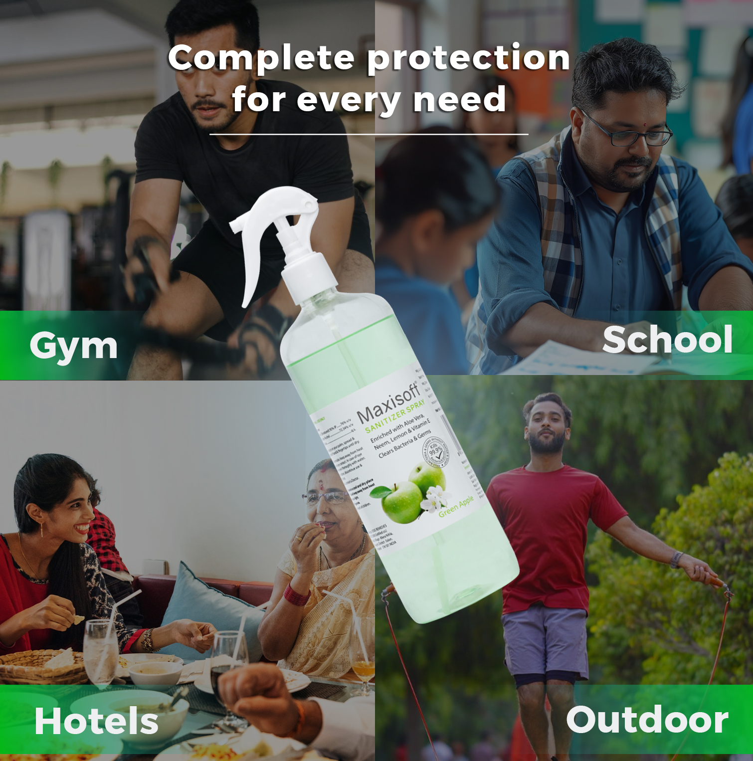 Maxisoft Hand Sanitizer Spray (Green Apple) 500 ml
