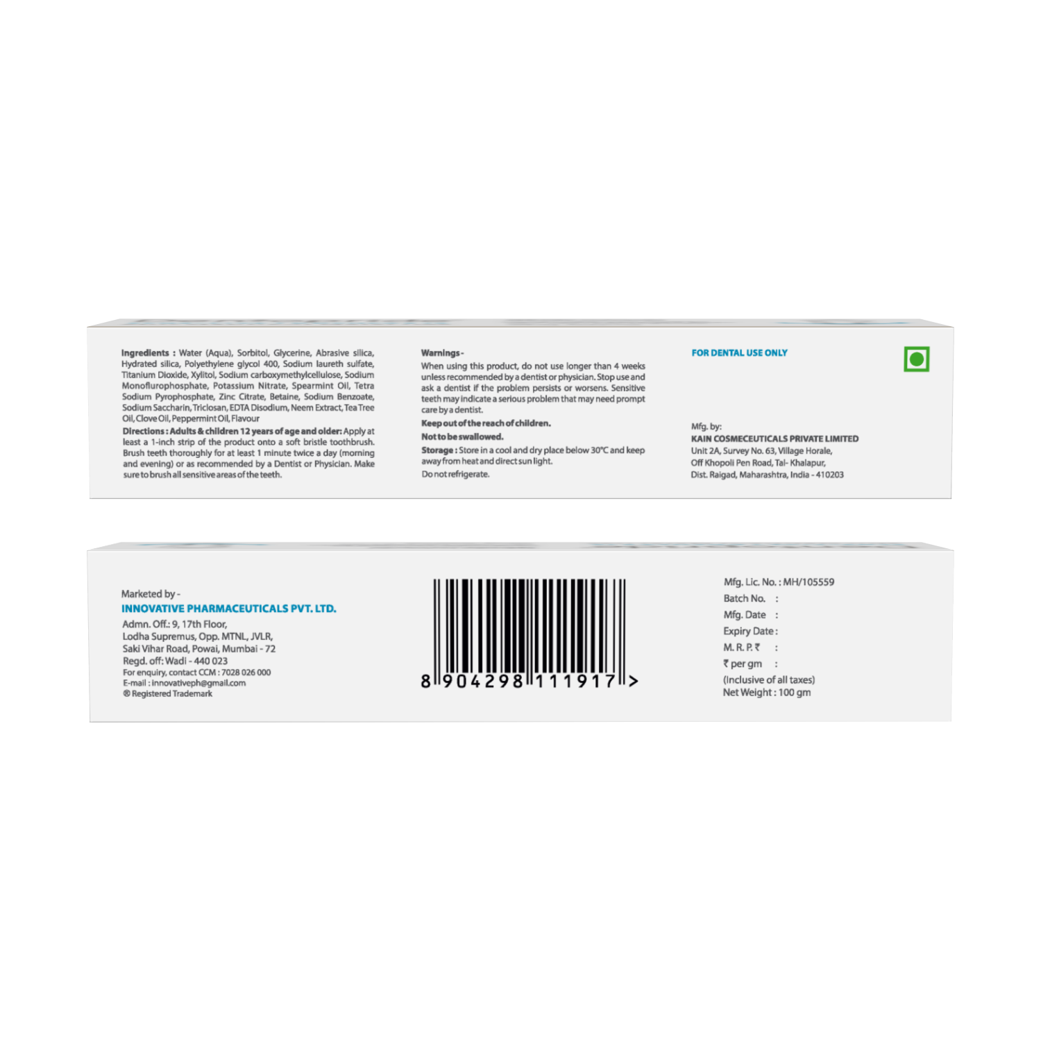 Dentopride Sensitive Toothpaste (100 gm)