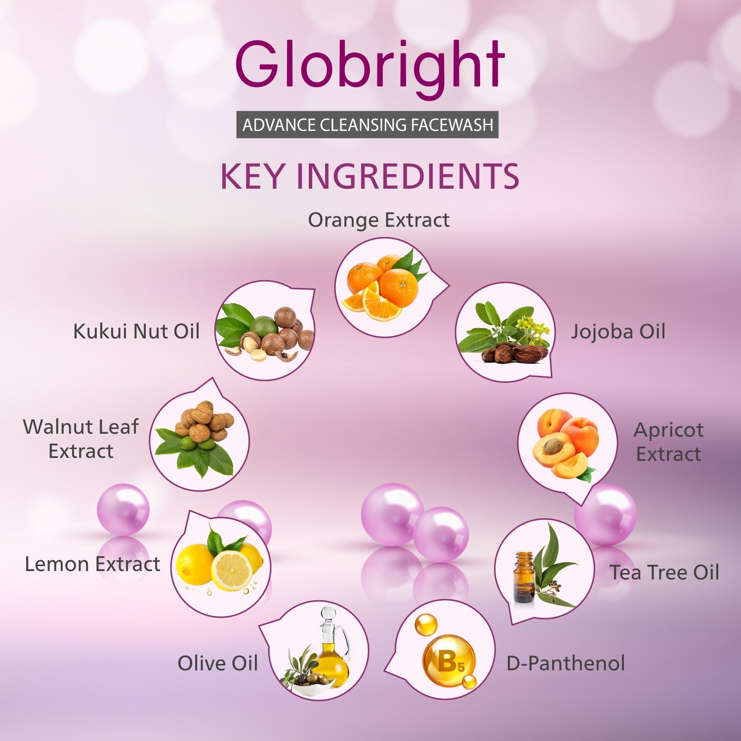 Globright 3 Way Antibacterial Face Wash (100 ml)