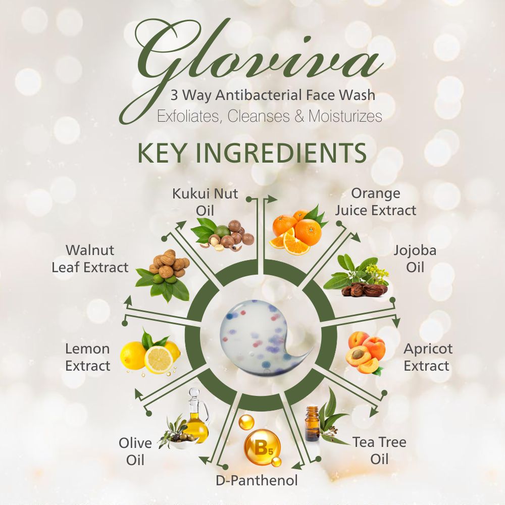 Gloviva 3 Way Antibacterial Face Wash (100 ml)