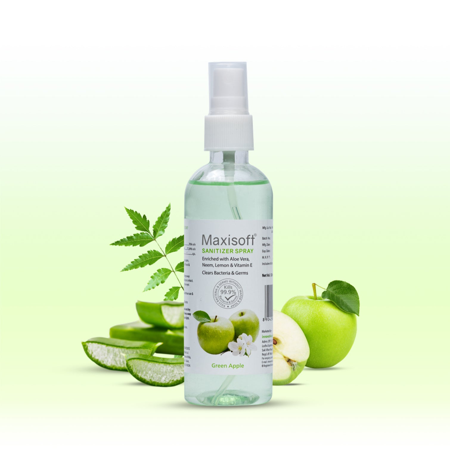 Maxisoft Hand Sanitizer Spray (Green Apple) 120 ml
