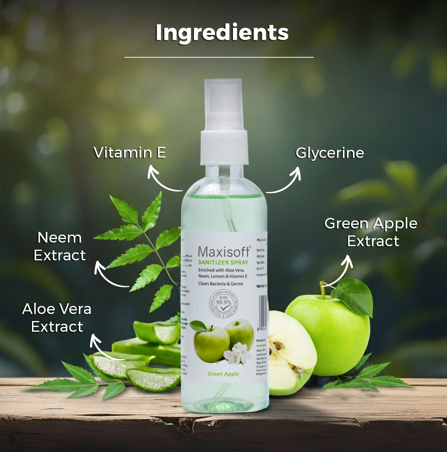 Maxisoft Hand Sanitizer Spray (Green Apple) 120 ml