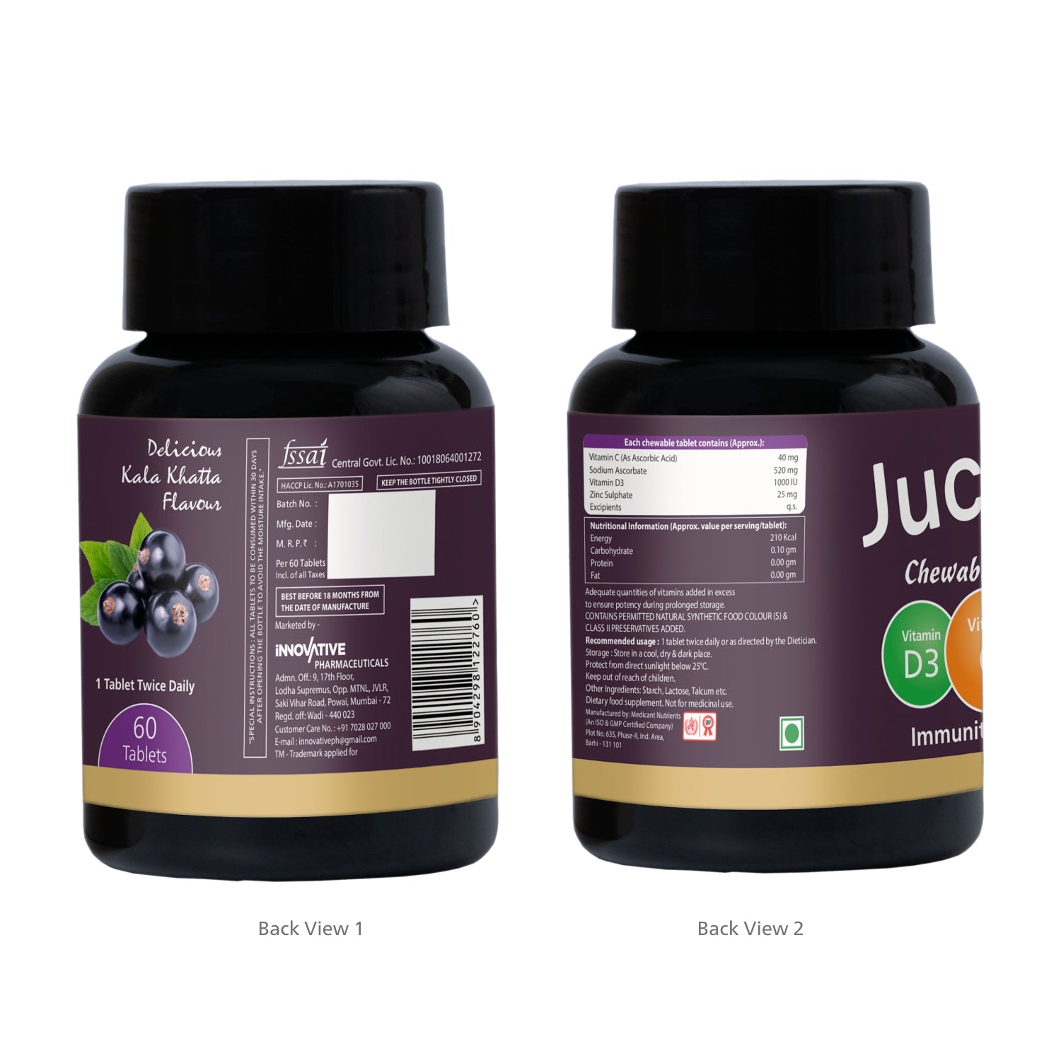 Jucee Chewable Tablets (Black Currant) 60 Tabs