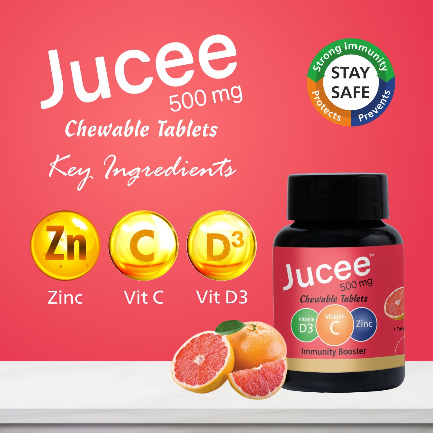 Jucee Chewable Tablets (Grapefruit) 60 Tabs