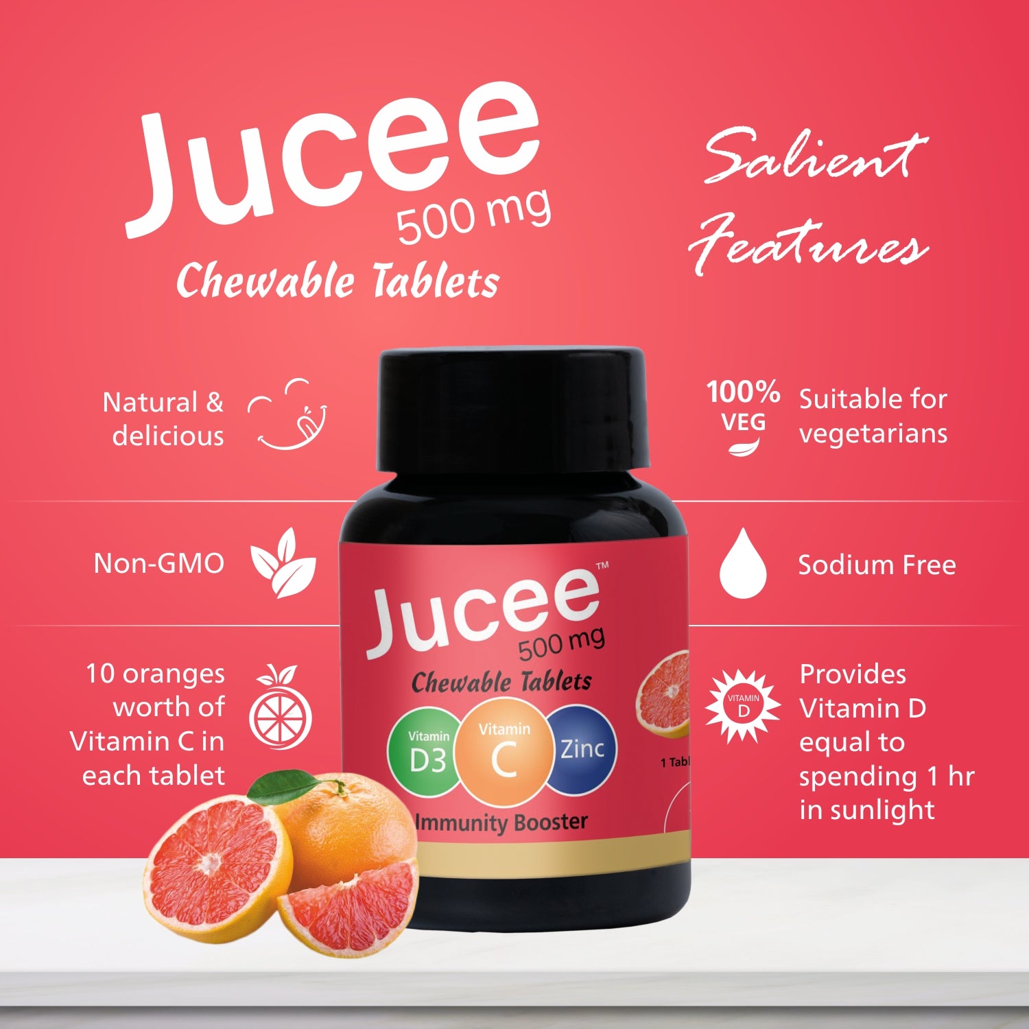 Jucee Chewable Tablets (Grapefruit) 60 Tabs