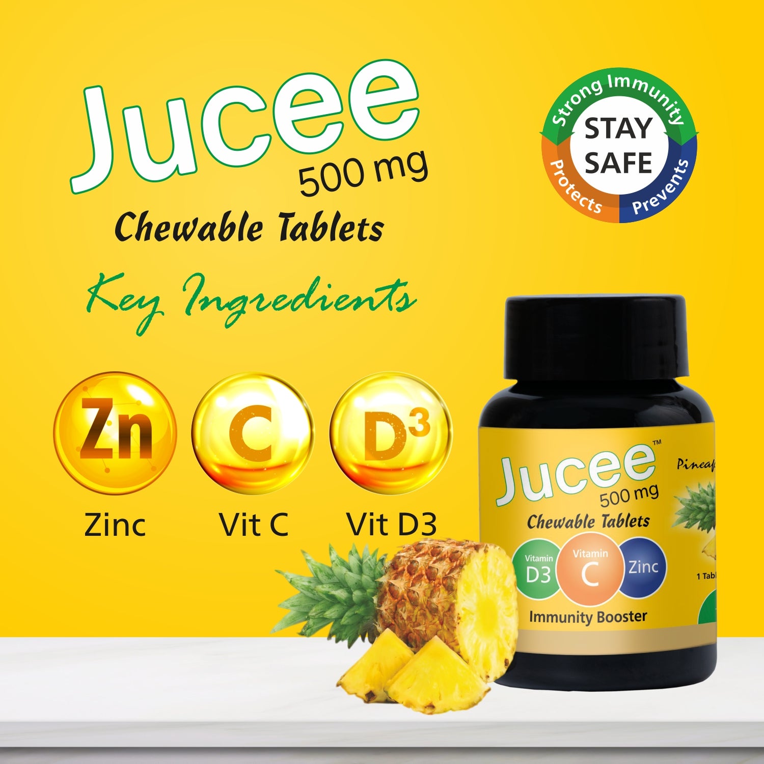 Jucee Chewable Tablets (Pineapple) 60 Tabs