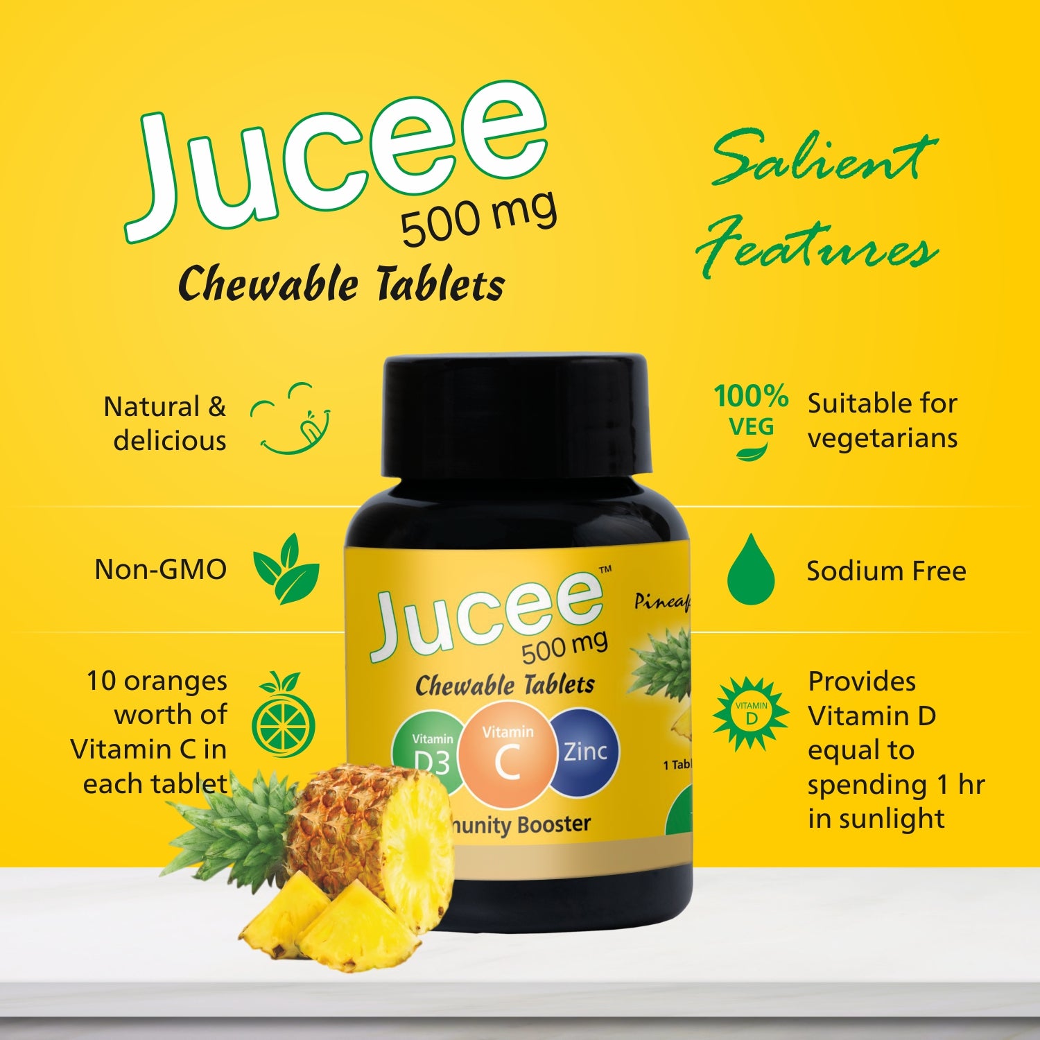 Jucee Chewable Tablets (Pineapple) 60 Tabs