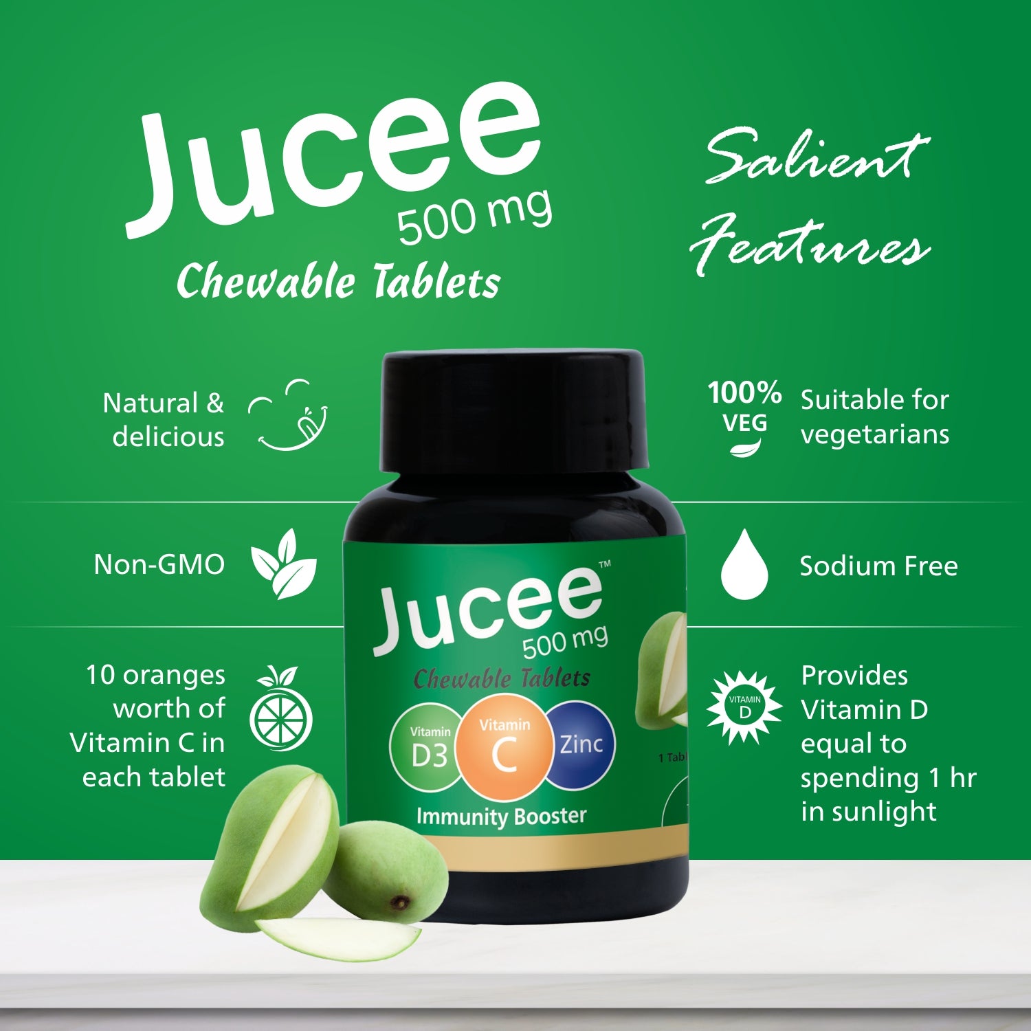 Jucee Chewable Tablets (Raw Mango) 60 Tabs