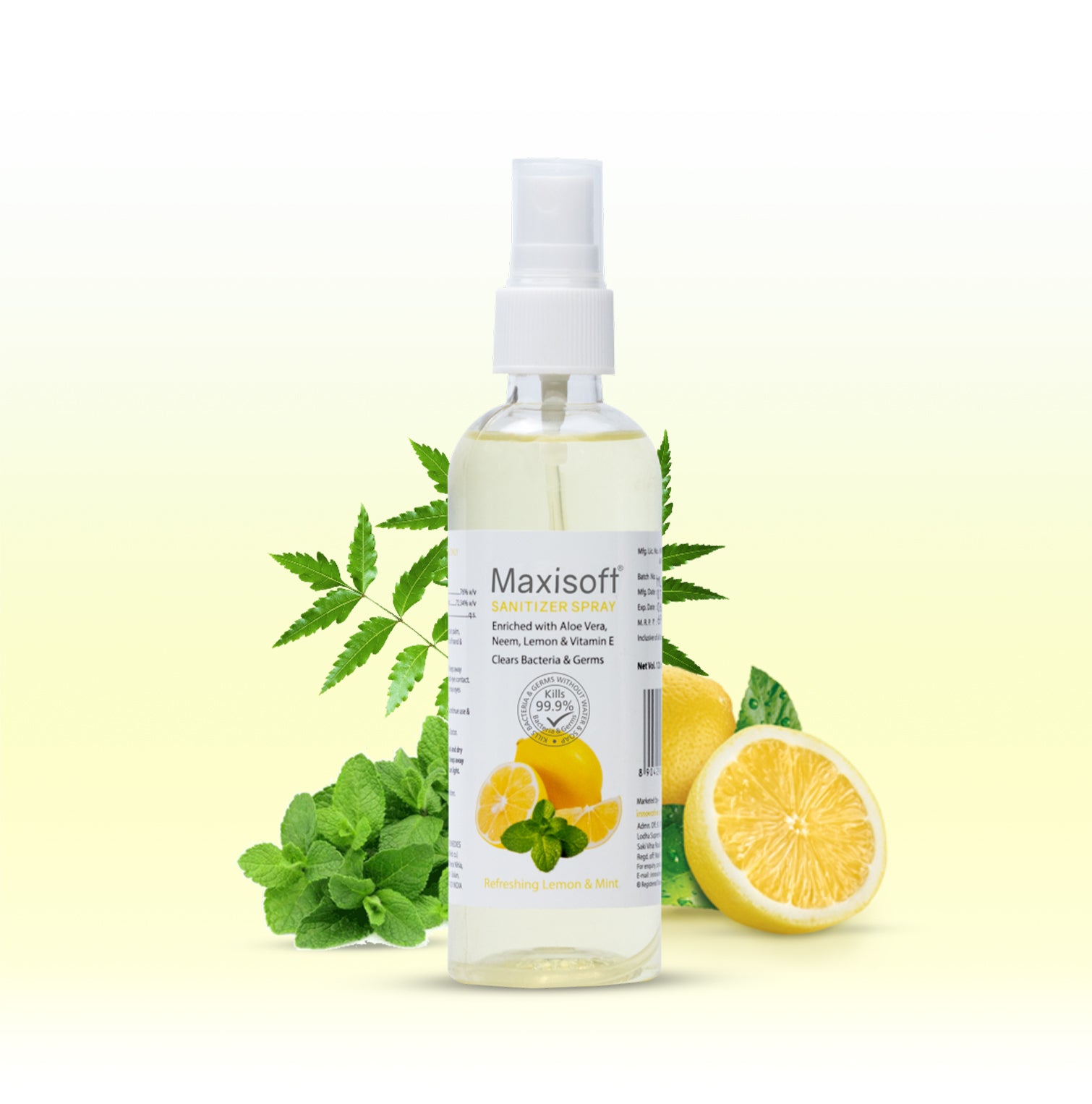 Maxisoft Hand Sanitizer Spray (Refreshing Lemon & Mint) 120 ml