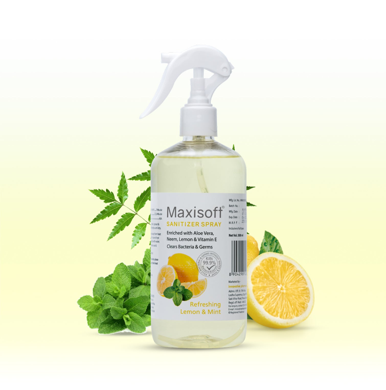 Maxisoft Hand Sanitizer Spray (Refreshing Lemon & Mint) 500 ml