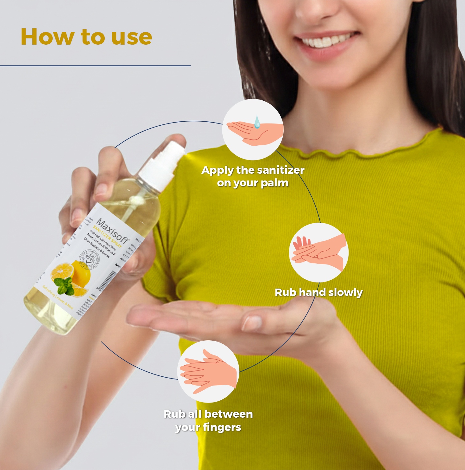 Maxisoft Hand Sanitizer Spray (Refreshing Lemon & Mint) 120 ml