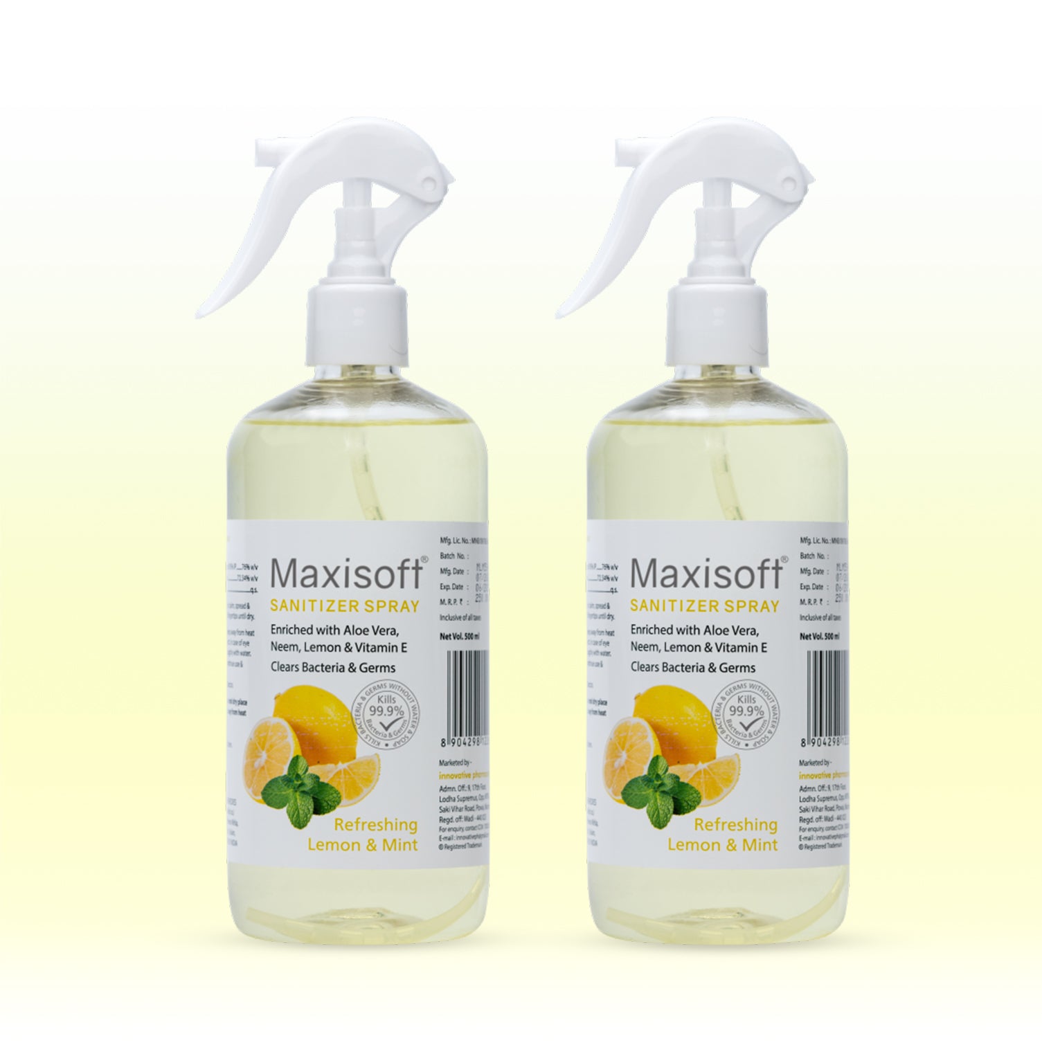 Maxisoft Hand Sanitizer Spray (Refreshing Lemon & Mint) 500 ml