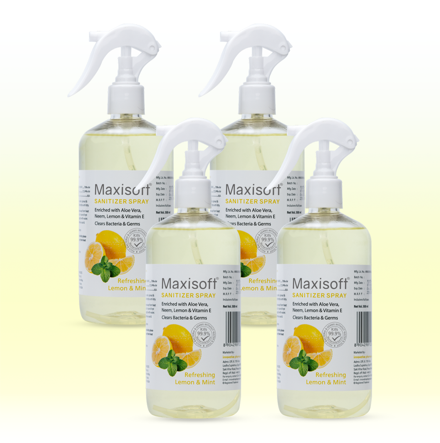 Maxisoft Hand Sanitizer Spray (Refreshing Lemon & Mint) 500 ml