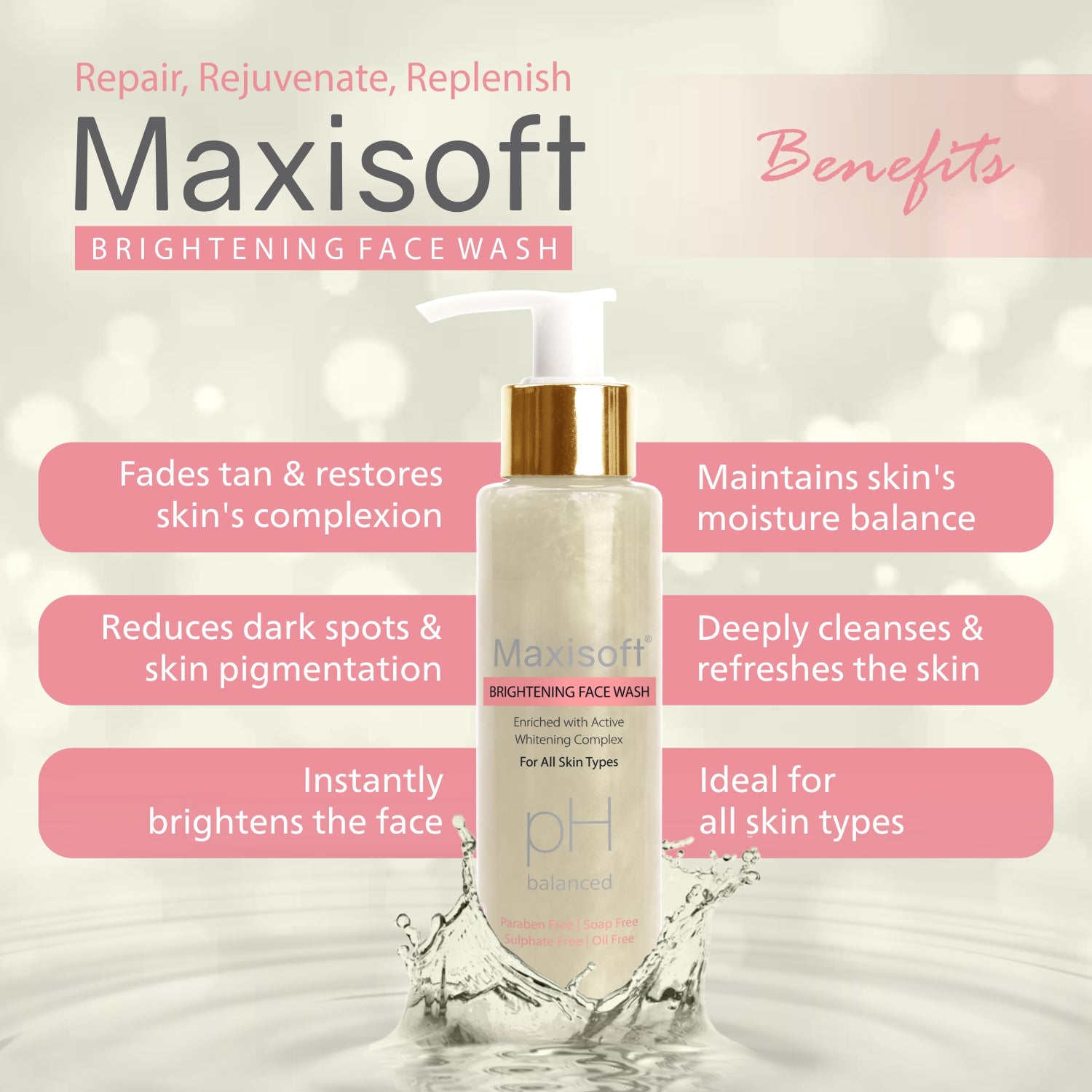 Maxisoft Brightening Face Wash (100 ml)