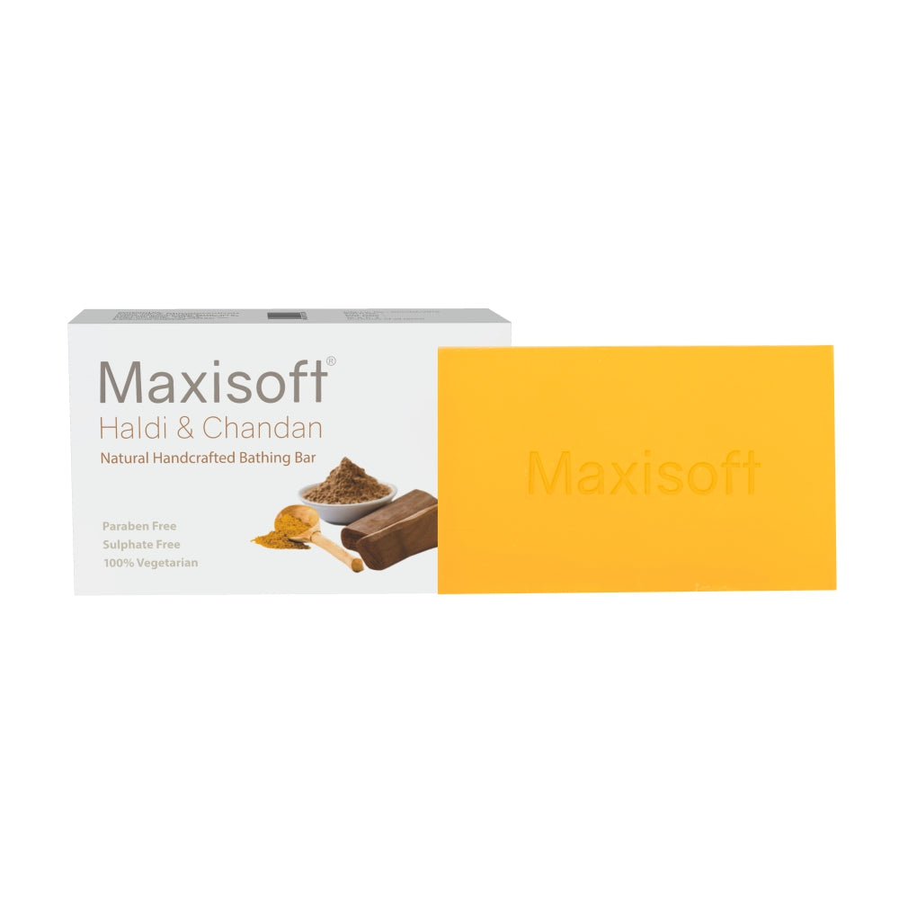 Maxisoft Haldi & Chandan Natural Handcrafted Bathing Bar (100 gm)