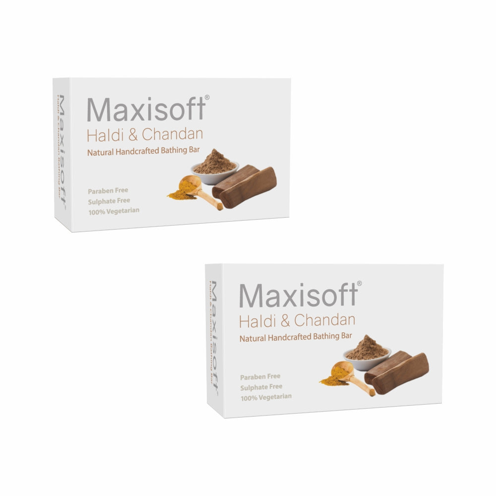 Maxisoft Haldi & Chandan Natural Handcrafted Bathing Bar (100 gm)