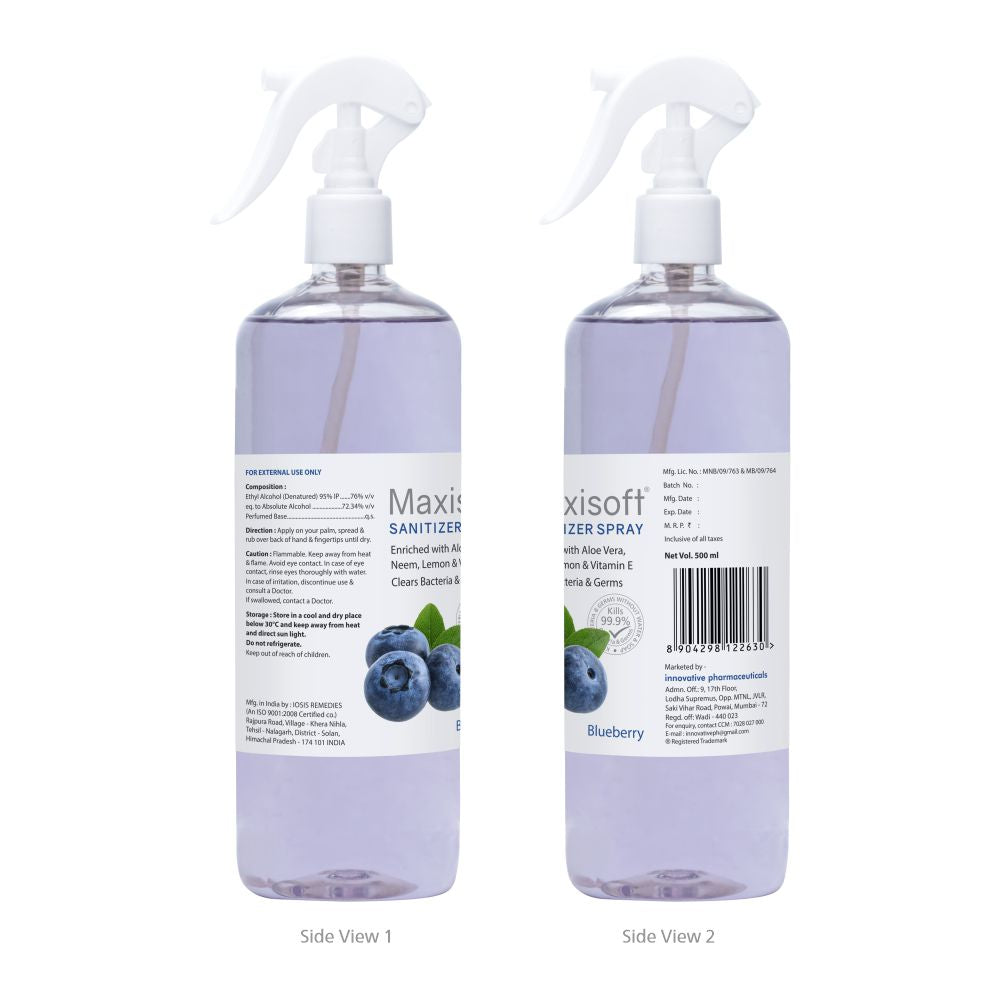 Maxisoft Hand Sanitizer Spray (Blueberry) 500 ml