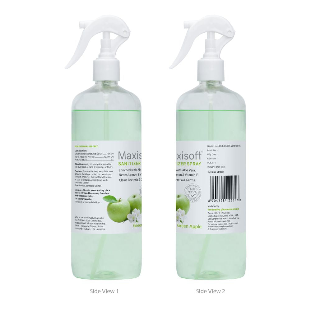 Maxisoft Hand Sanitizer Spray (Green Apple) 500 ml