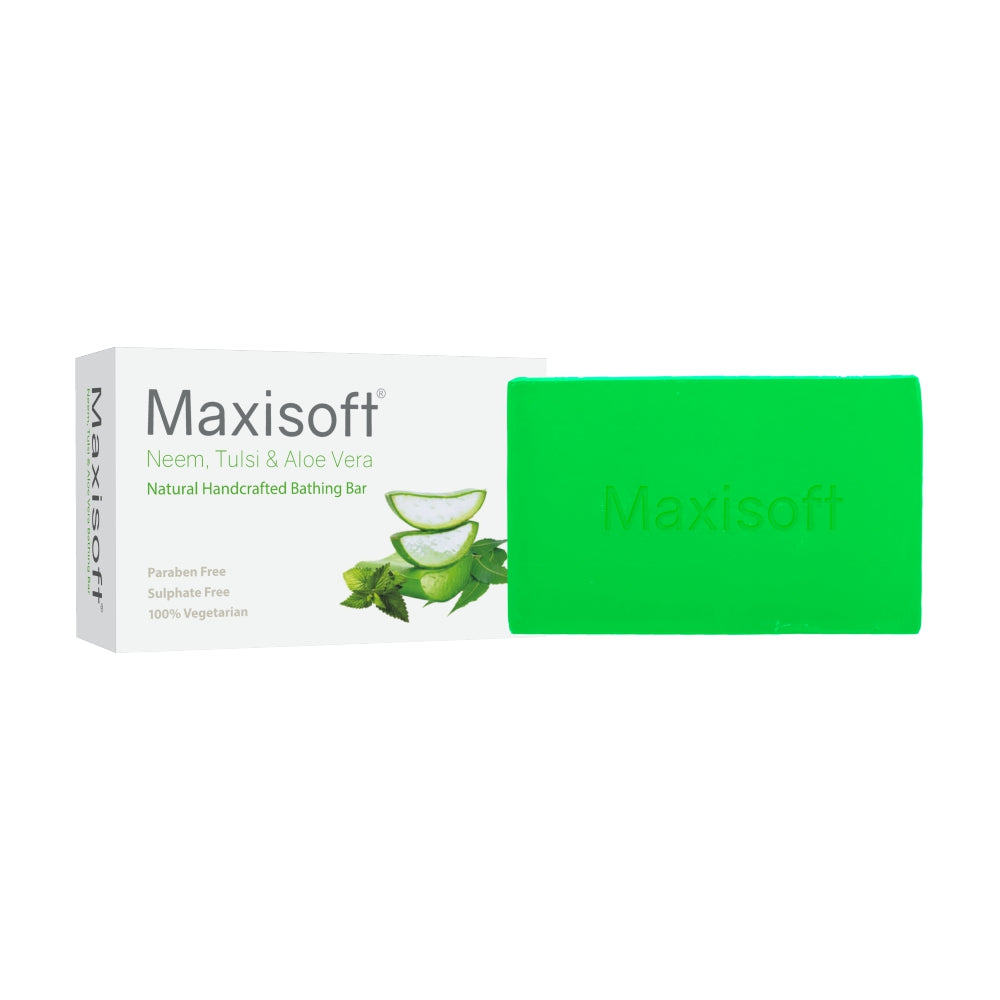 Maxisoft Neem, Tulsi & Aloe Vera Skin Nourishing Handcrafted Bathing Bar (100 gm)