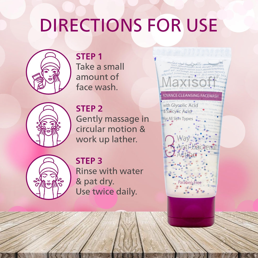 Maxisoft 3 Way Antibacterial Face Wash (100 ml)
