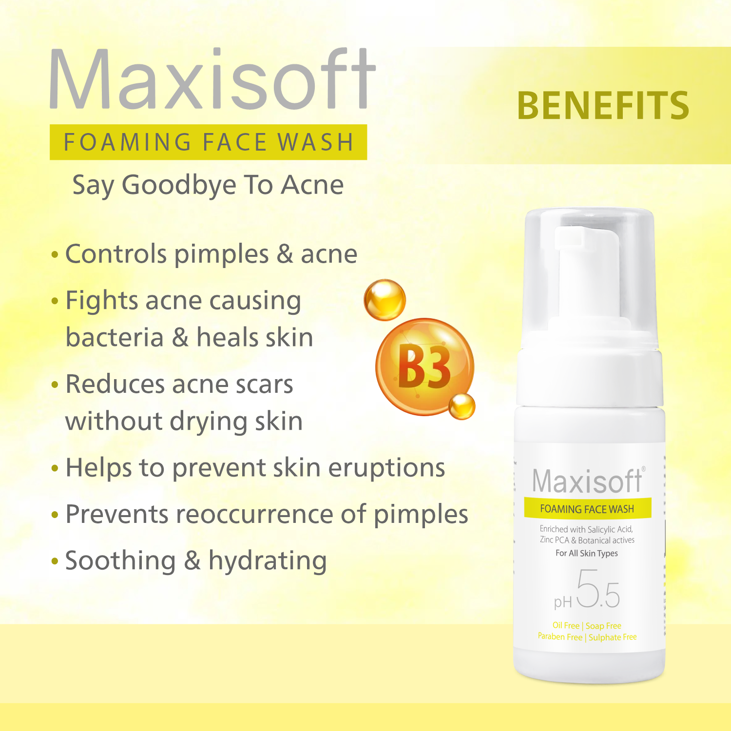 Maxisoft Anti Acne & Anti Pimple Foaming Face Wash (100 ml)