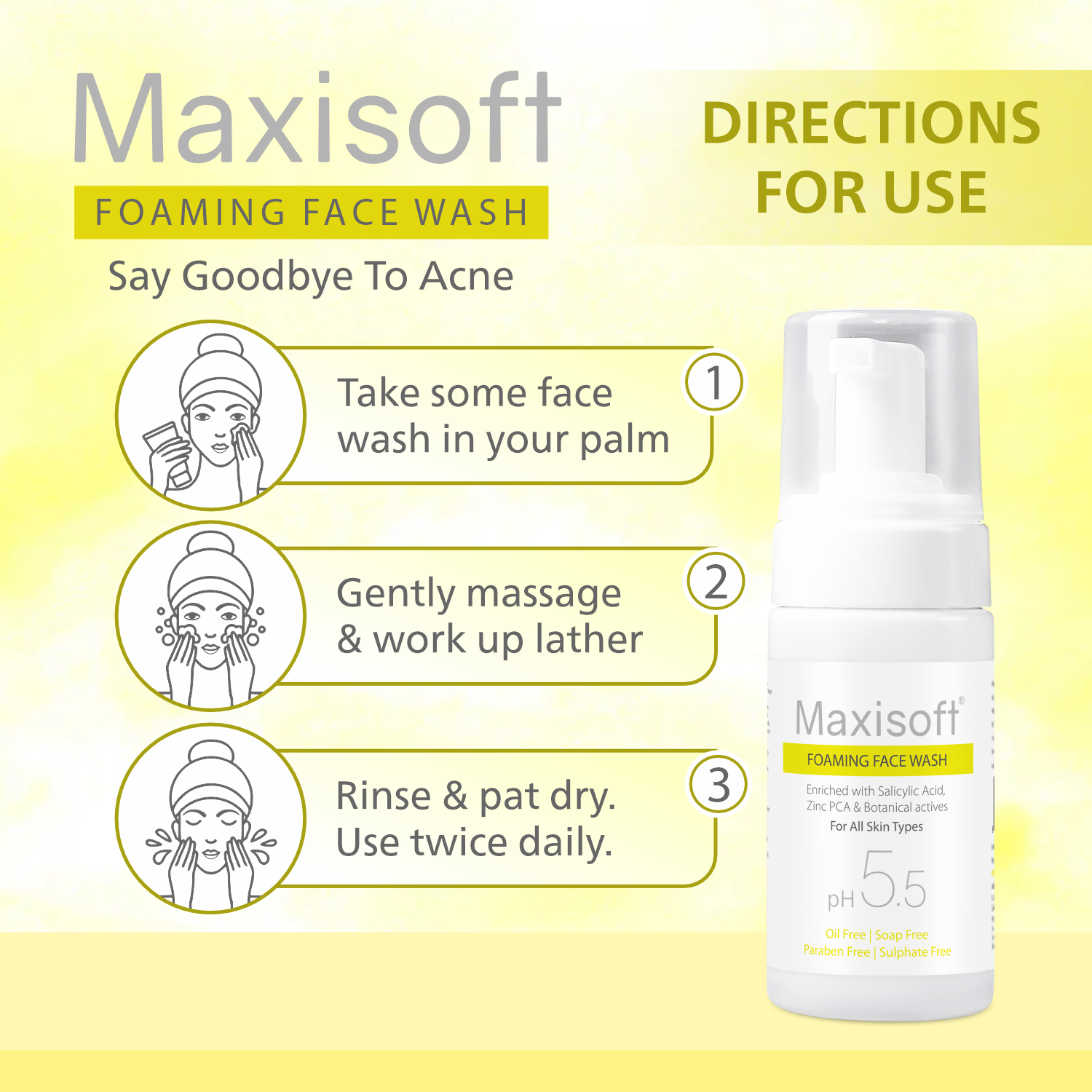 Maxisoft Anti Acne & Anti Pimple Foaming Face Wash (100 ml)