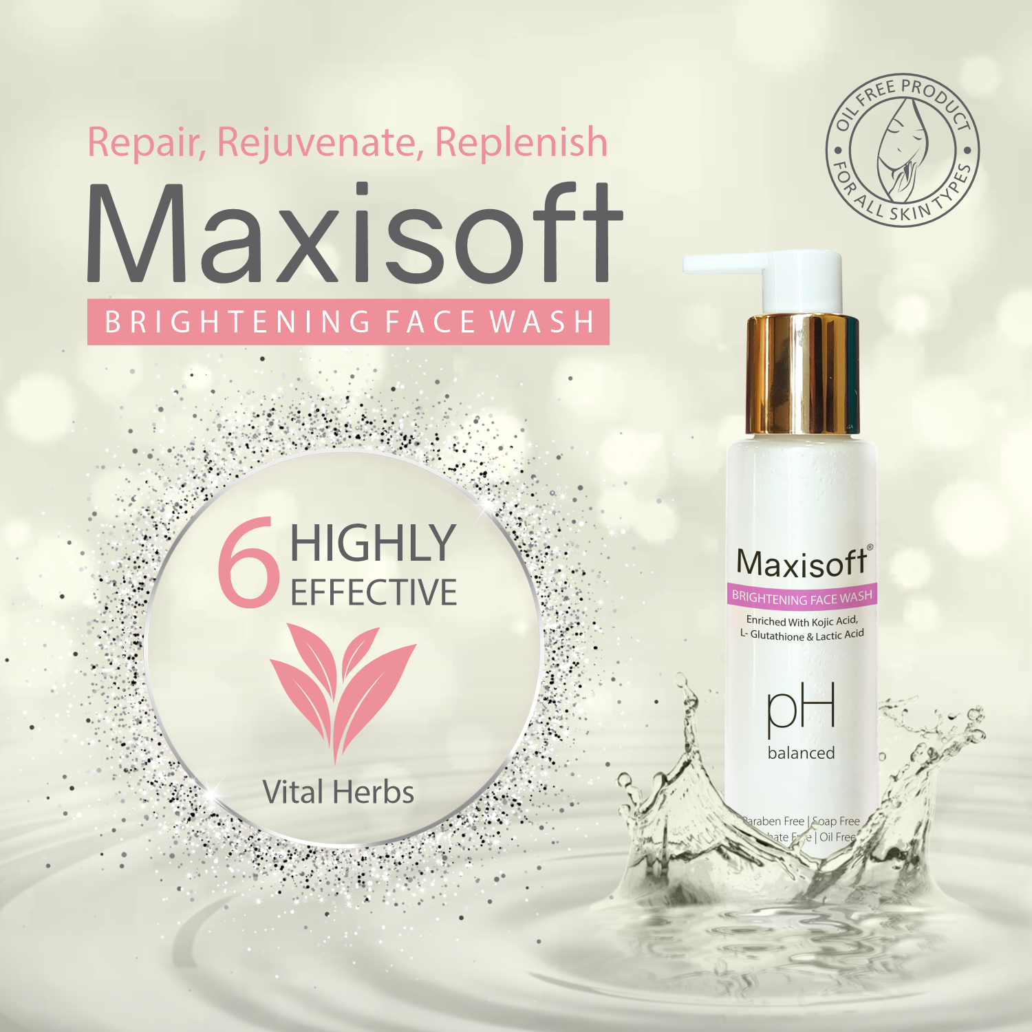 Maxisoft Brightening Face Wash (100 ml)