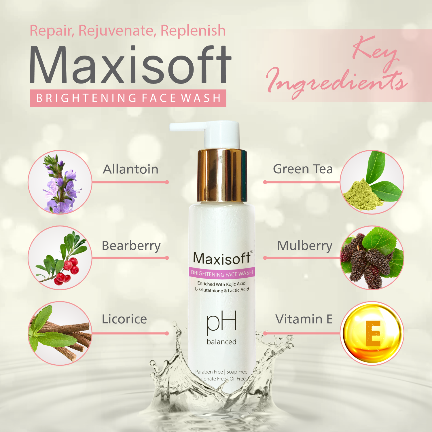 Maxisoft Brightening Face Wash (100 ml)