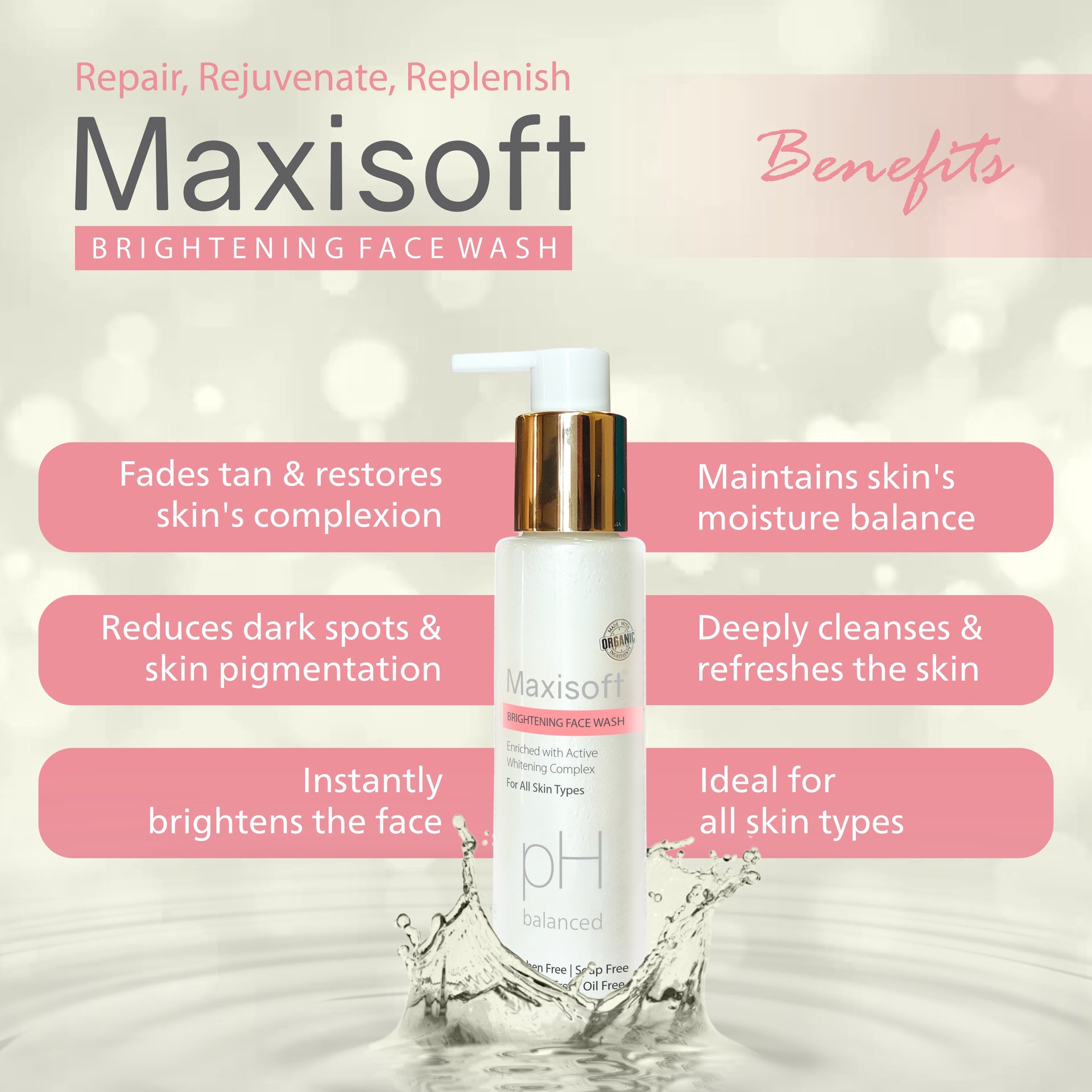 Maxisoft Brightening Face Wash (100 ml)