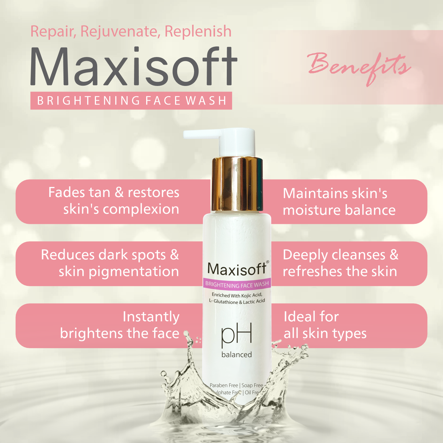 Maxisoft Brightening Face Wash (100 ml)