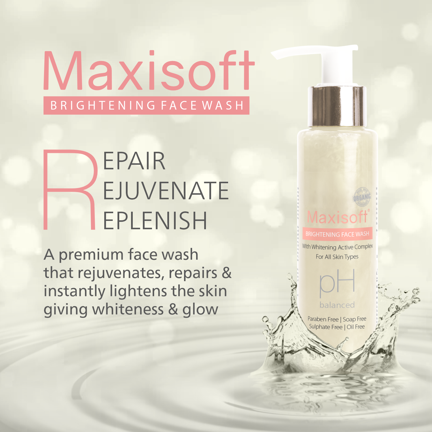 Maxisoft Brightening Face Wash (100 ml)