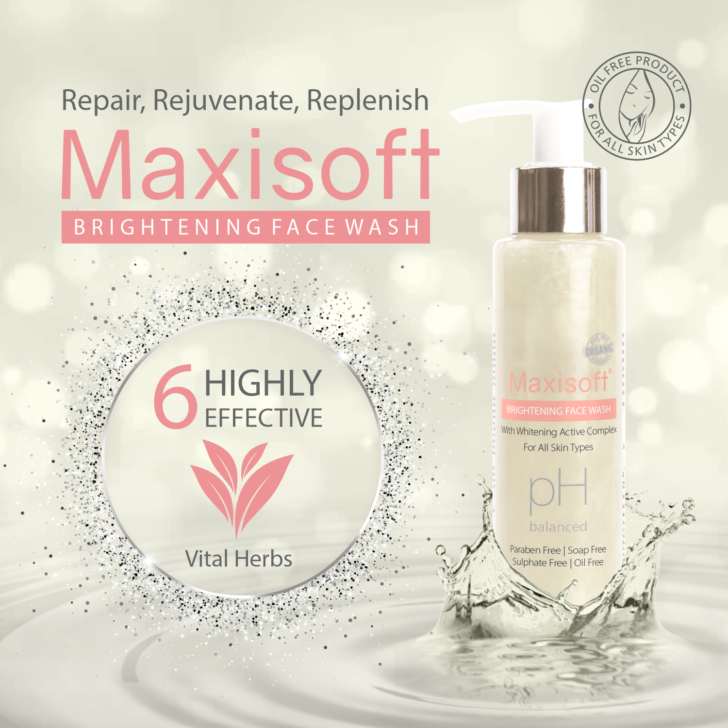 Maxisoft Brightening Face Wash (100 ml)