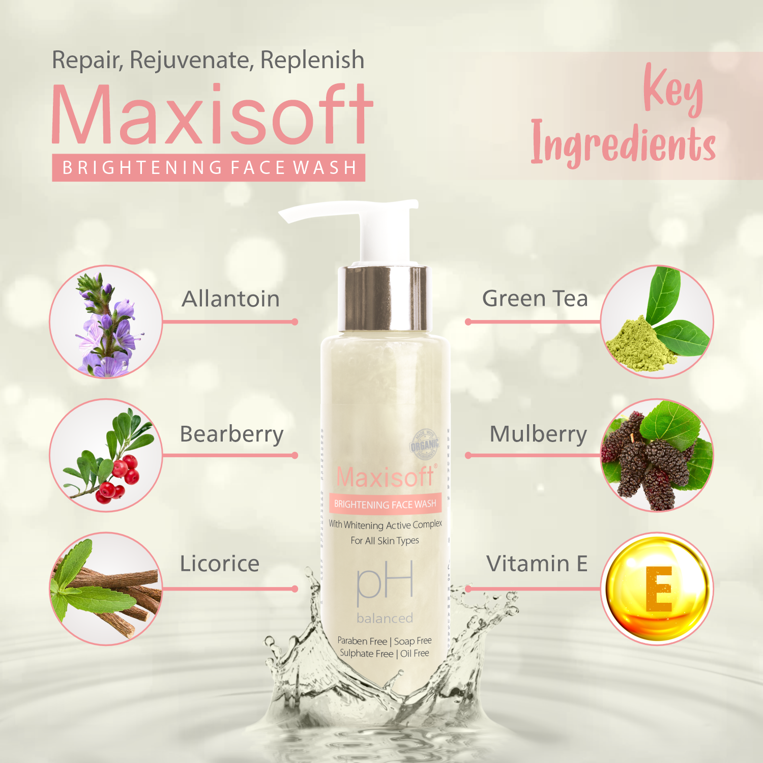Maxisoft Brightening Face Wash (100 ml)
