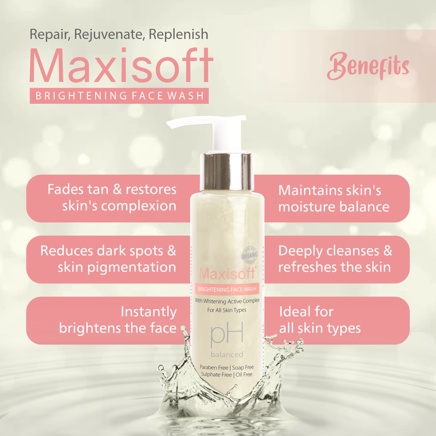 Maxisoft Brightening Face Wash (100 ml)