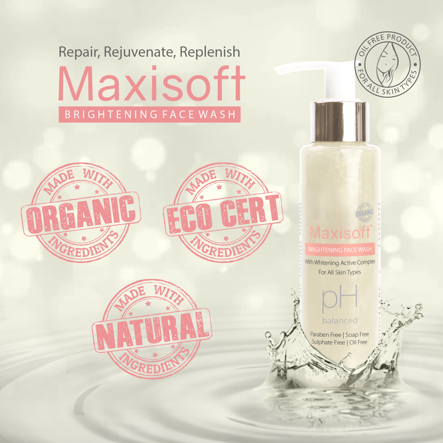 Maxisoft Brightening Face Wash (100 ml)