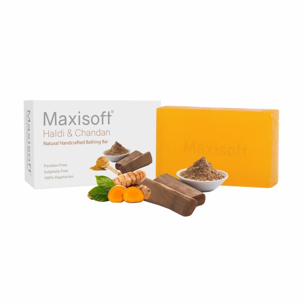 Maxisoft Haldi & Chandan Natural Handcrafted Bathing Bar (100 gm)