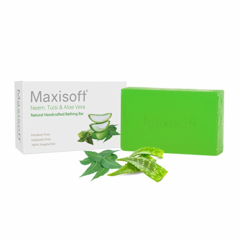 Maxisoft Neem, Tulsi & Aloe Vera Skin Nourishing Handcrafted Bathing Bar (100 gm)