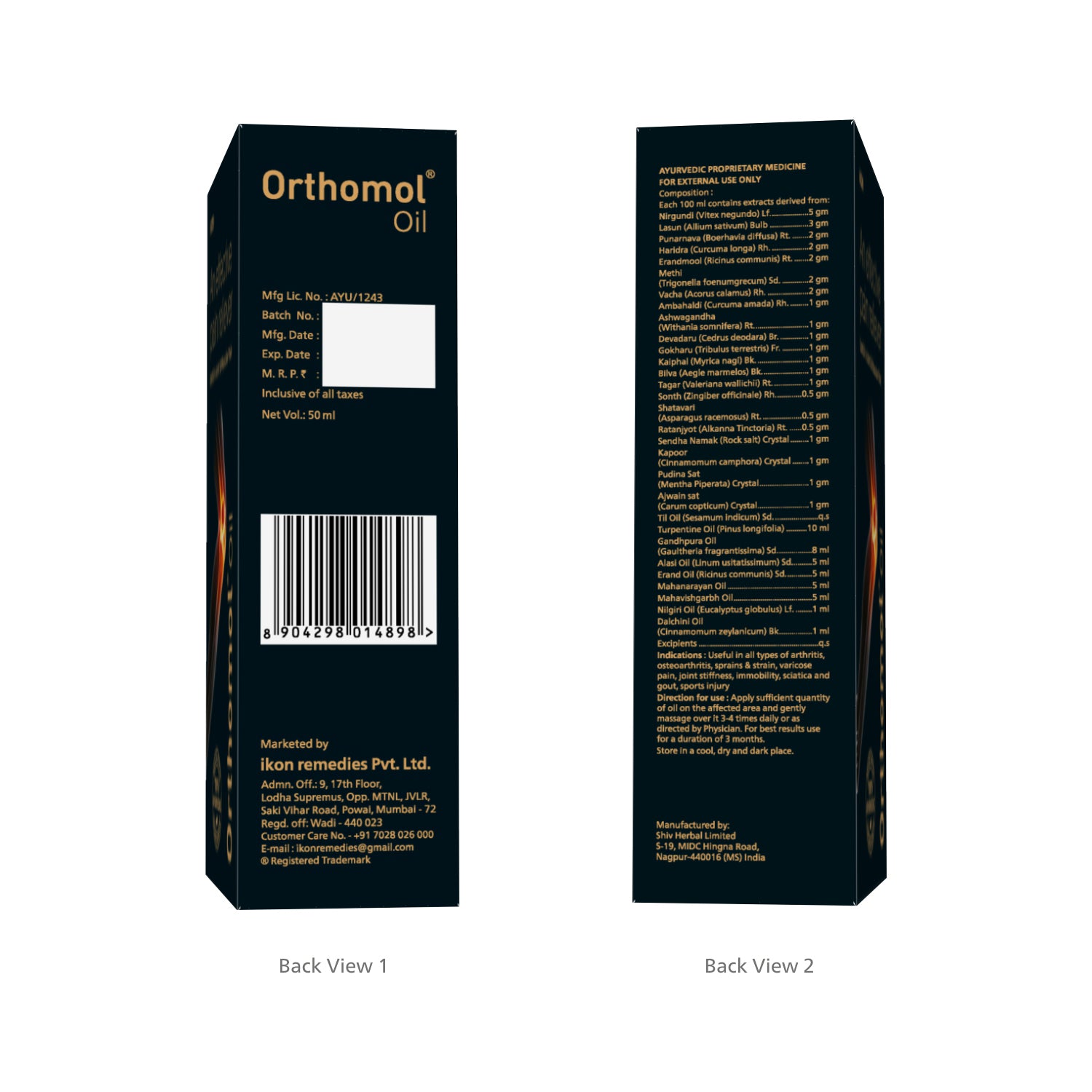Orthomol Ayurvedic Pain Relief Oil (50 ml)